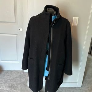 Funnel neck fleece pea coat